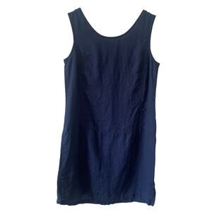 JAMS World Vintage Linen Sleeveless Dress Blue Size Small